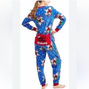 Secret treasures - Christmas onesie pajamas footless Santa unicorn Whimsical XS